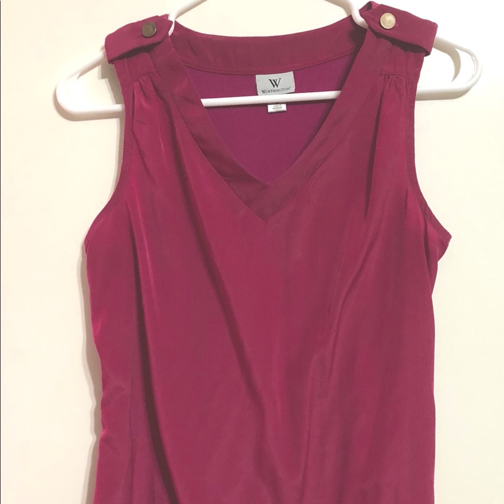 Pink sleeveless dress top. Worthington dress top.